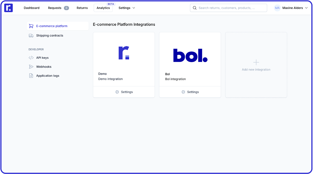 Returns process for Bol.com | Returnless