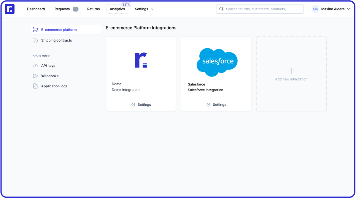 Return process for Salesforce Webshops | Returnless