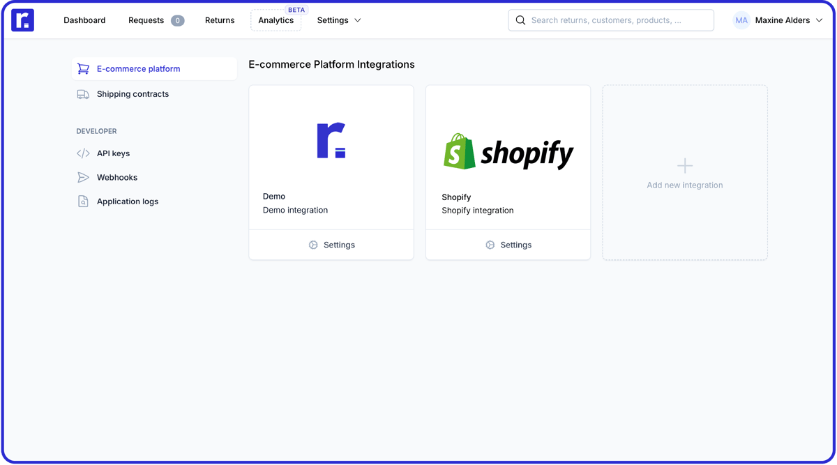 Returns process for Shopify | Returnless