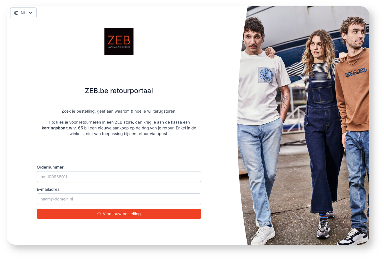 ZEB retourformulier