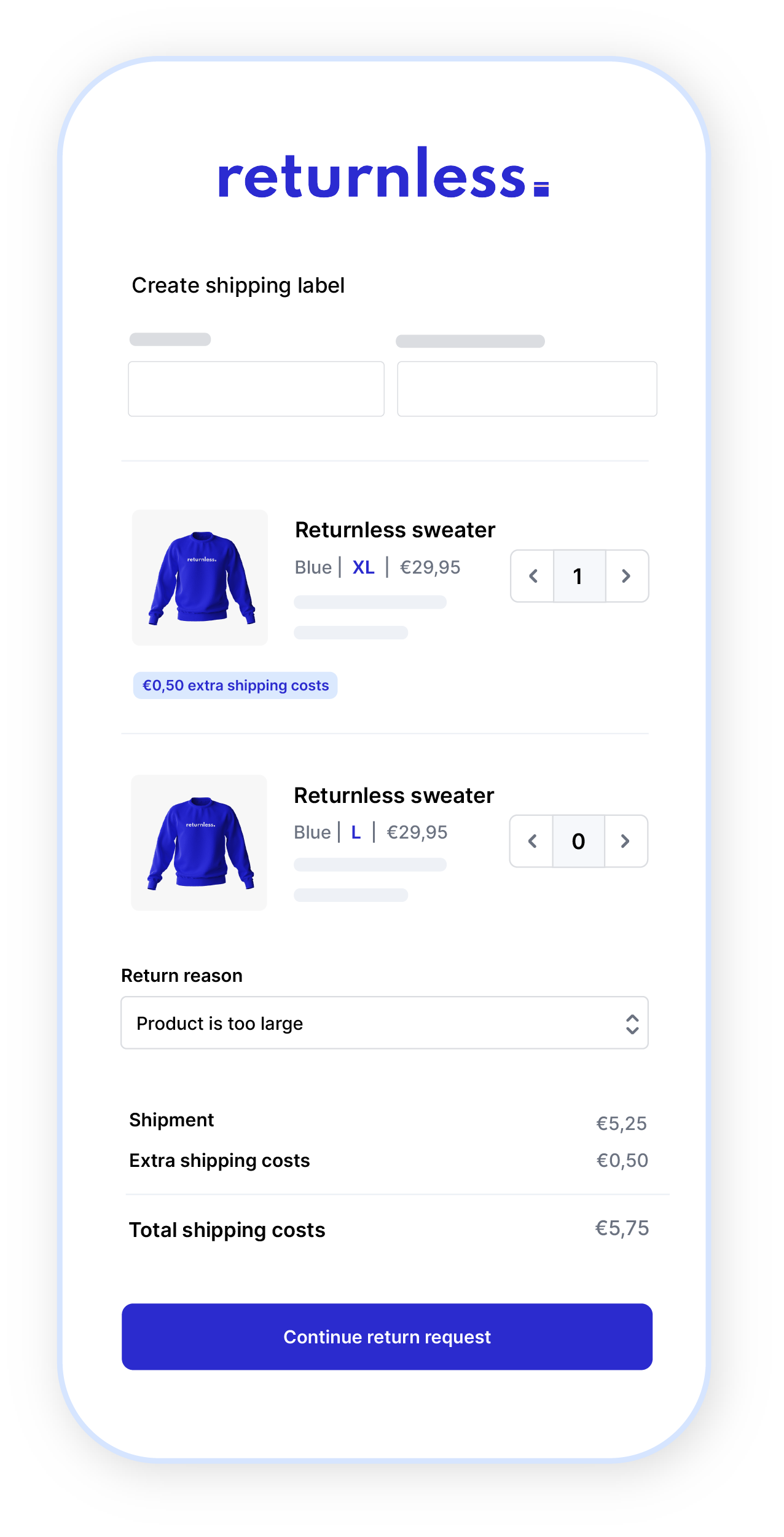 Return form - fitting room returns - shipping costs@3x